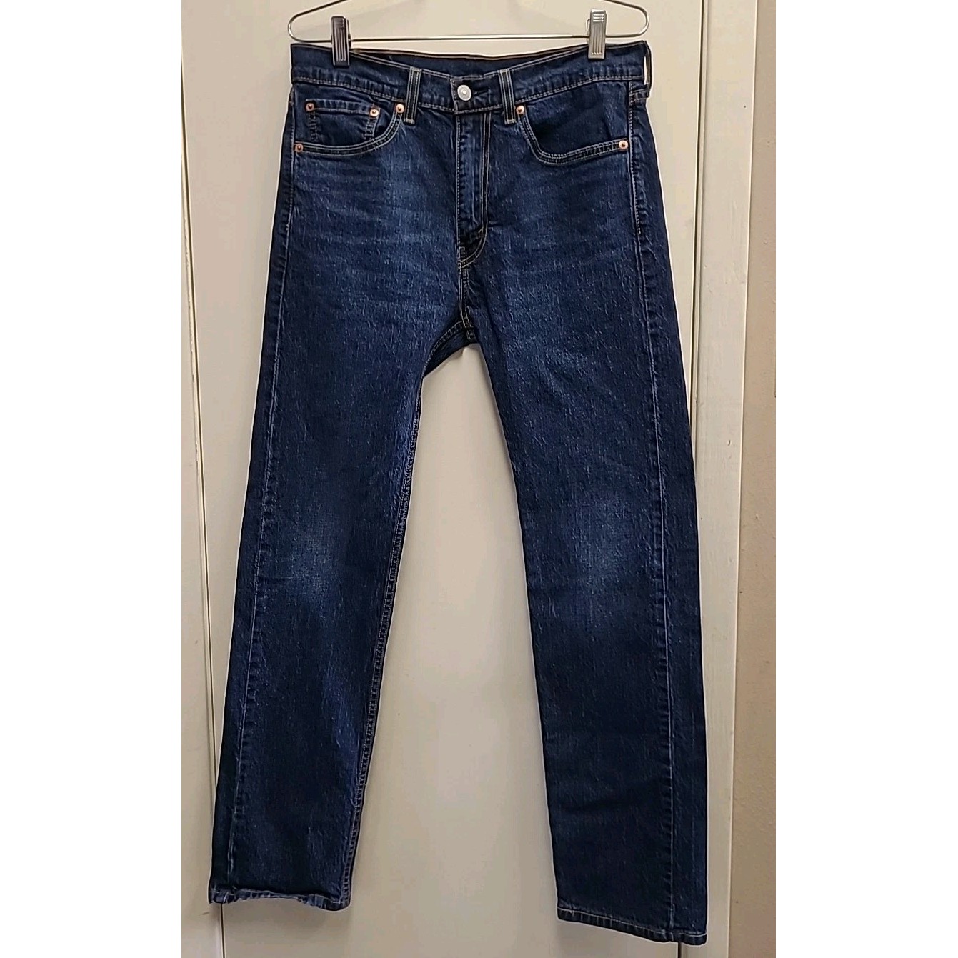 Levis 505 Jeans Mens 32x32 Blue Regular Fit Straight Leg Medium Wash Denim Pants